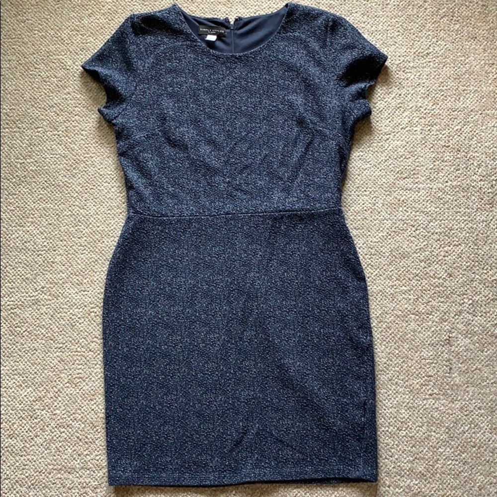 Blue Cap Sleeve Dress- Simply Styled